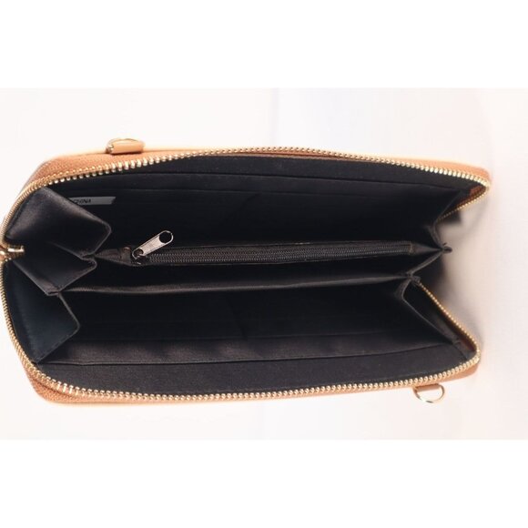 Dasein Faux Leather Crossbody Wallet Purse with Adjustable Strap & Gold Accents - Picture 5 of 6